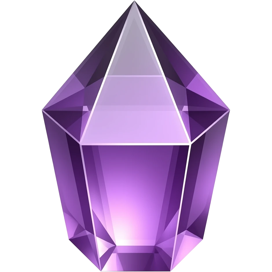 A crystal that has purple shines emoji