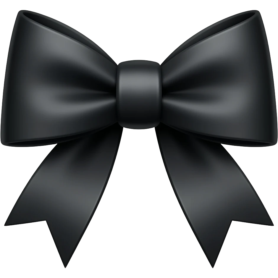 🎀 in black emoji
