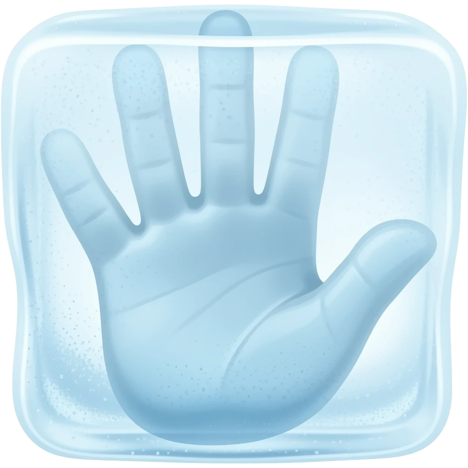 que esa mano este congelada en hielo emoji