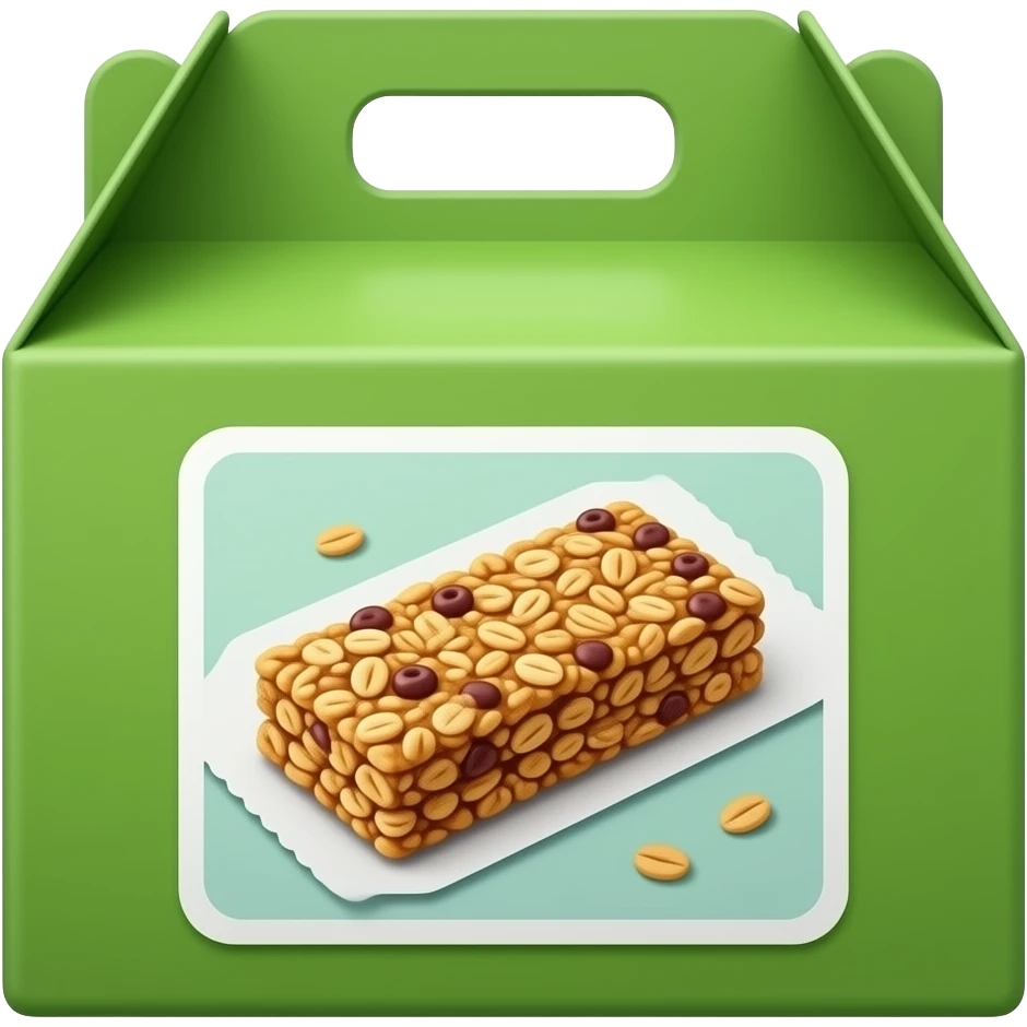 rectangular grocery store green cardboard box of heathy granola bars ...