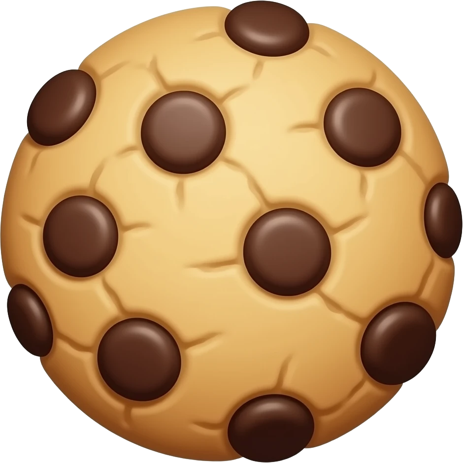 fudgey Chocolate chip cookie emoji