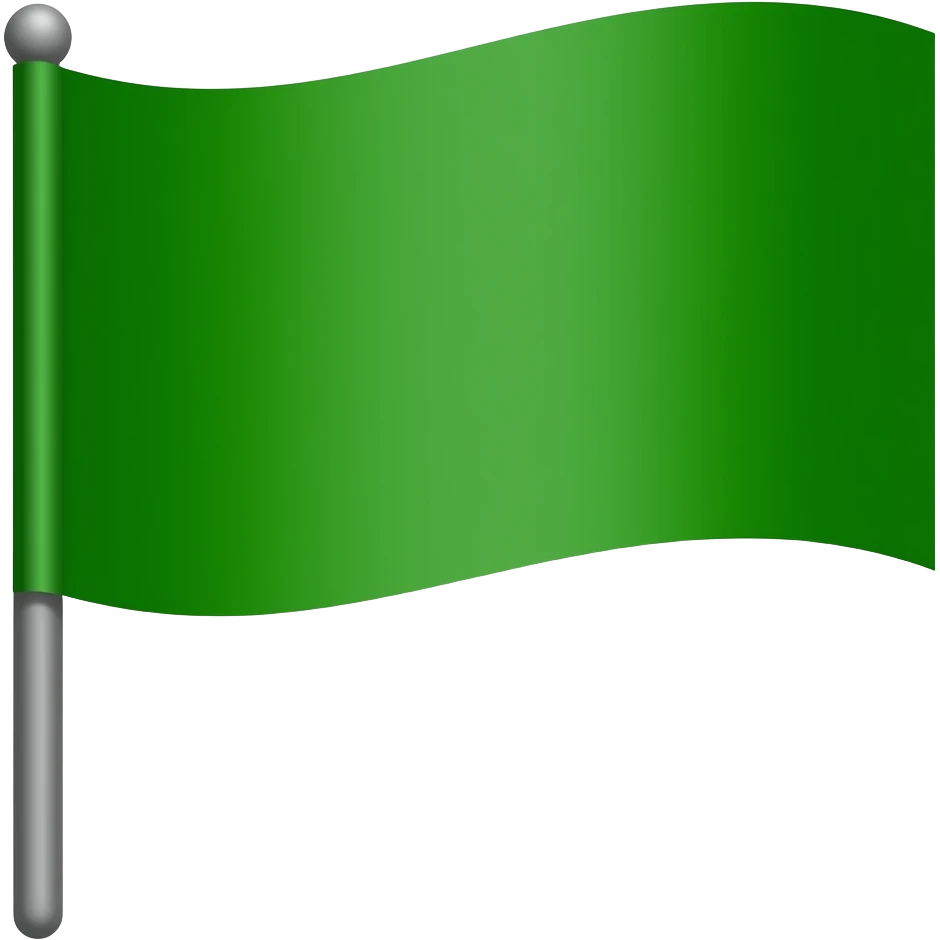 Solid green flag on a stick emoji