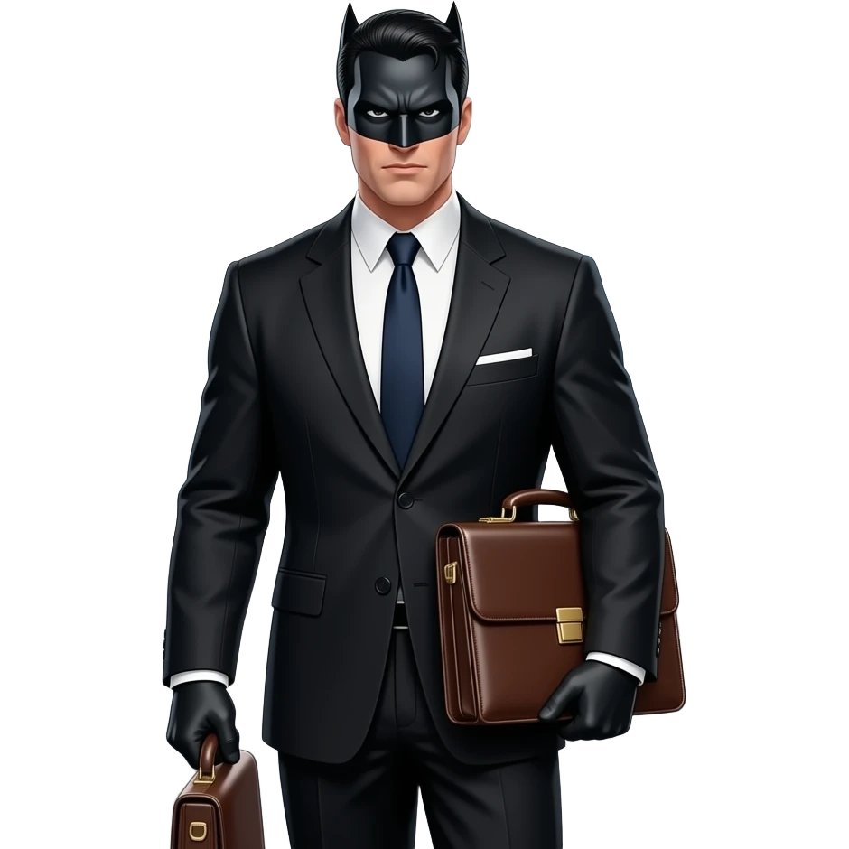 Bruce Wayne in a business suit emoji