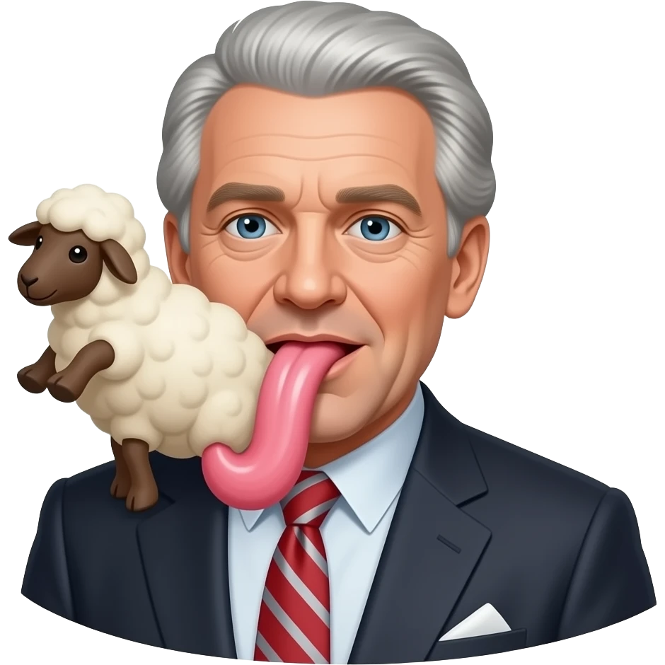 Jeffrey Epstein raping sheep plush sucking penis emoji