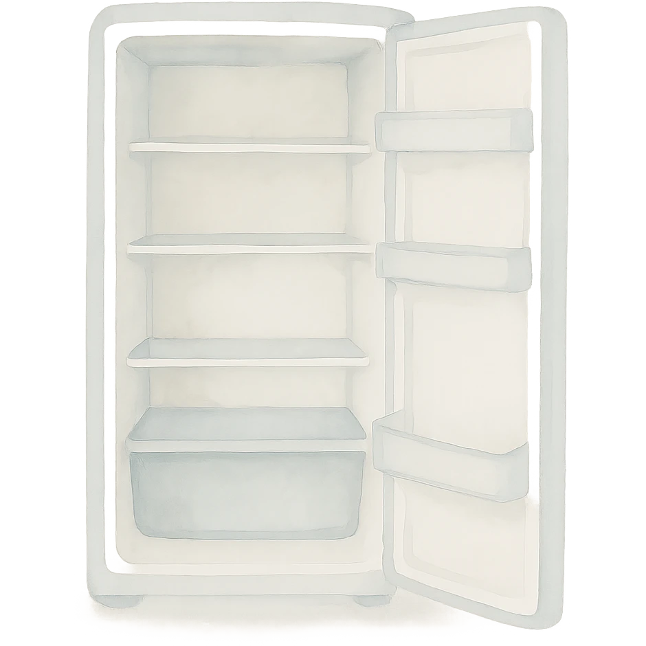 empty fridge view from the front emoji