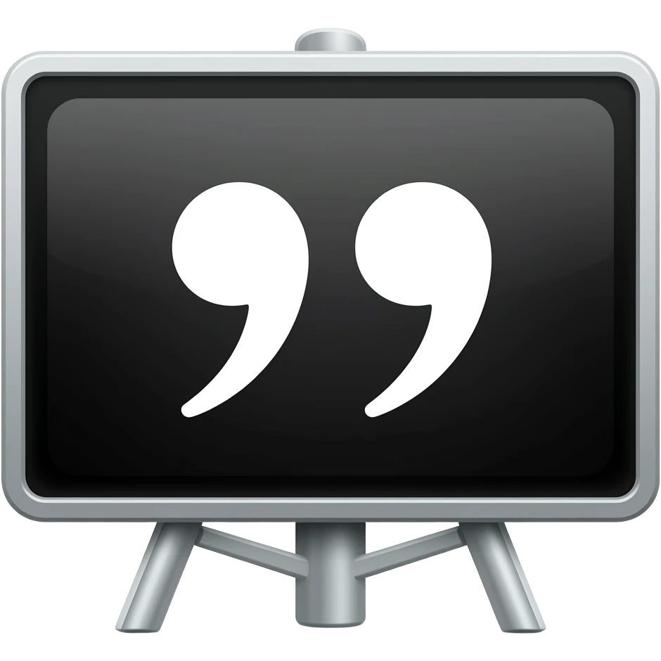 a black sign with QUOTES written on it emoji