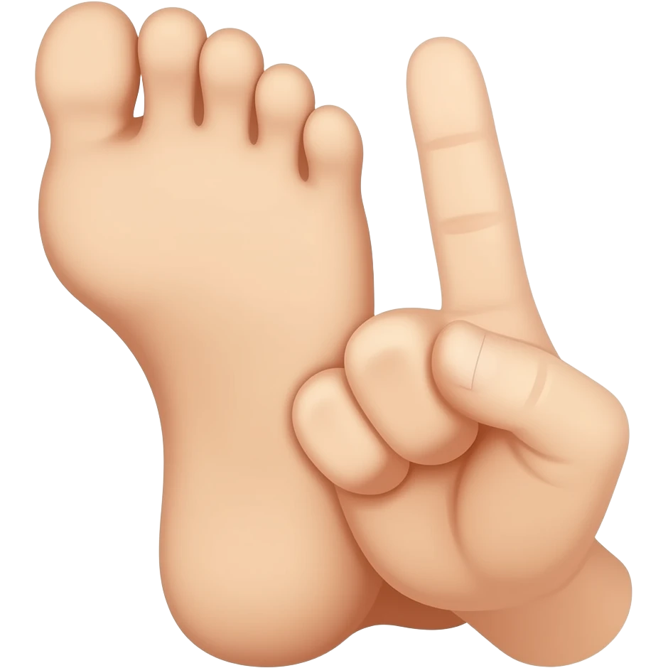 fist dapping a toe emoji