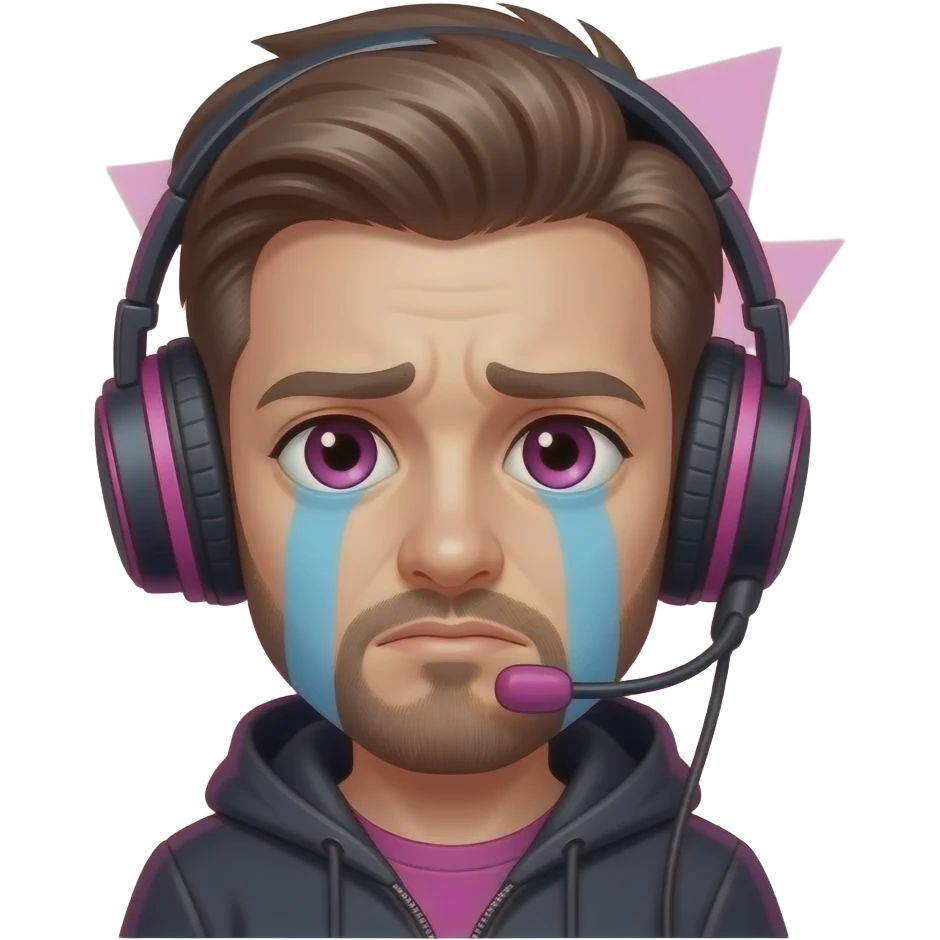 funny twitch emote, exhausted gamer face, chaotic pink aesthetic, bold bulgarian text “ЛЕШ”, dramatic shading, cute but cursed vibe, transparent background emoji