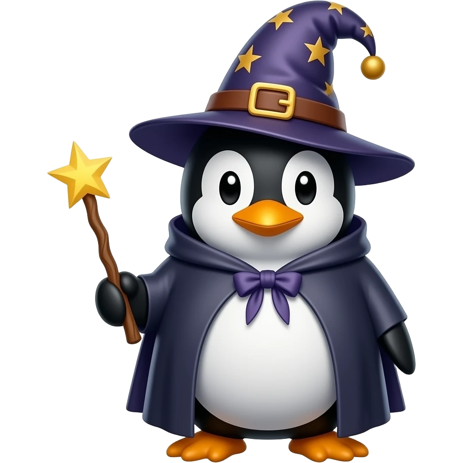 Penguin Wizard emoji