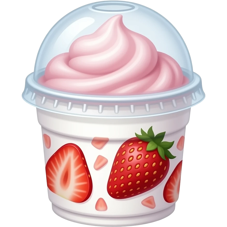 Strawberry yogurt cup emoji