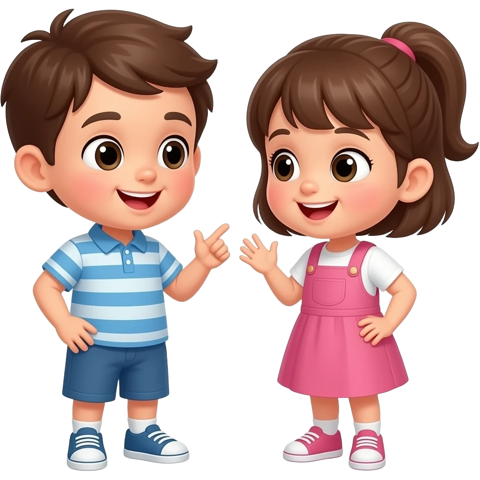 two naughtychildren talking emoji