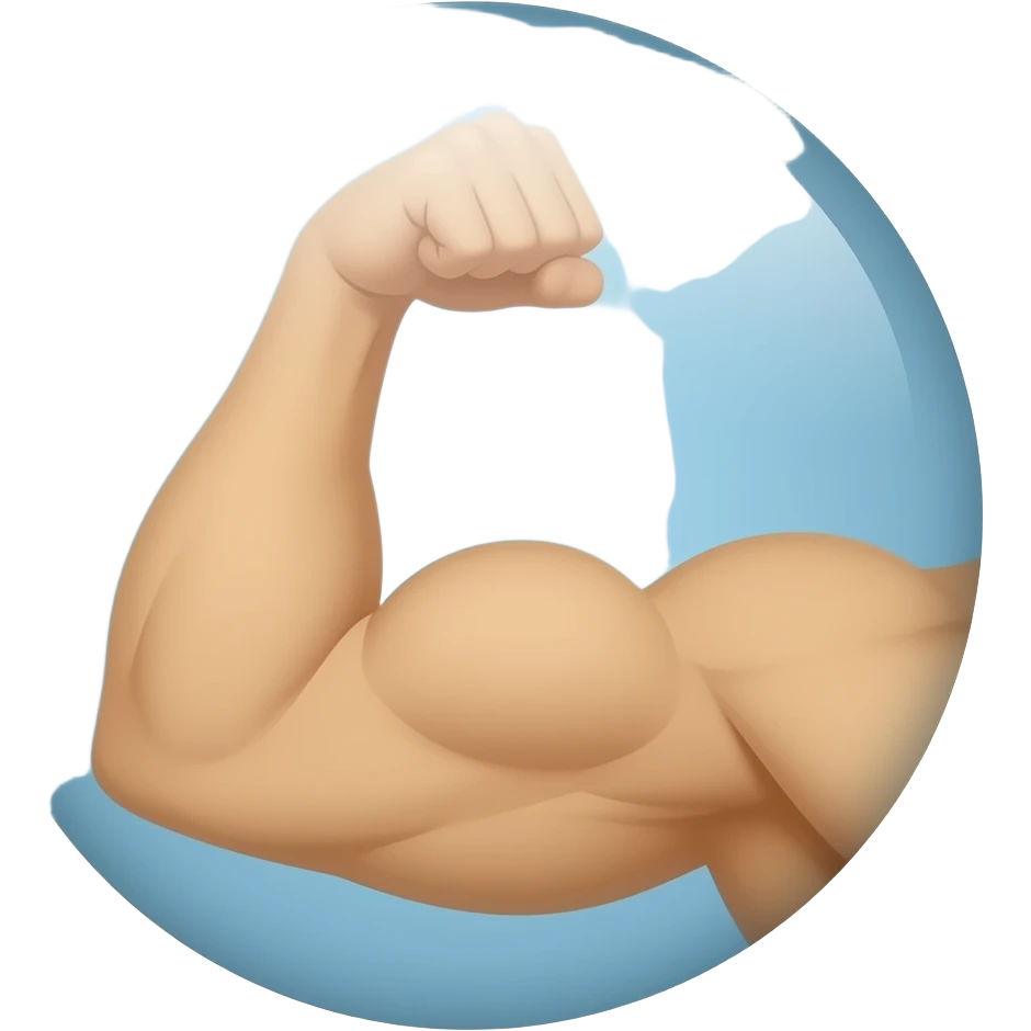muscular arm flex position - circular icon copy/paste emoji