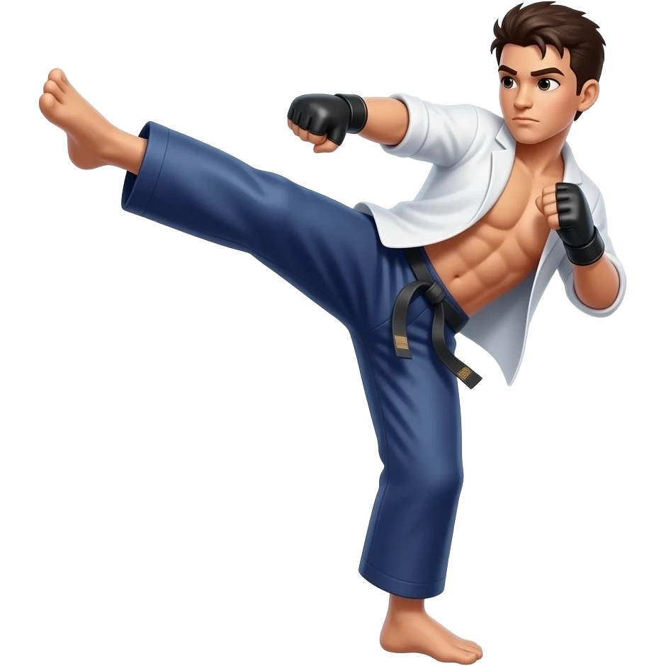 Kickboxer kicking emoji emoji