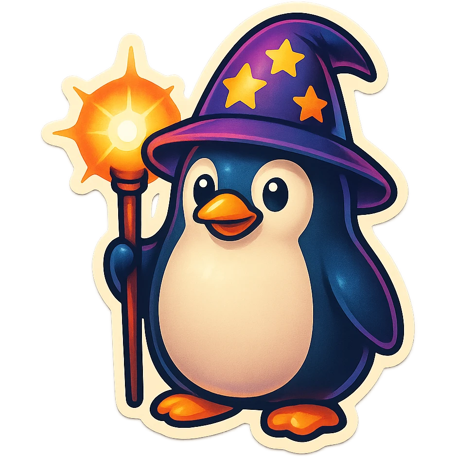 Penguin Wizard emoji