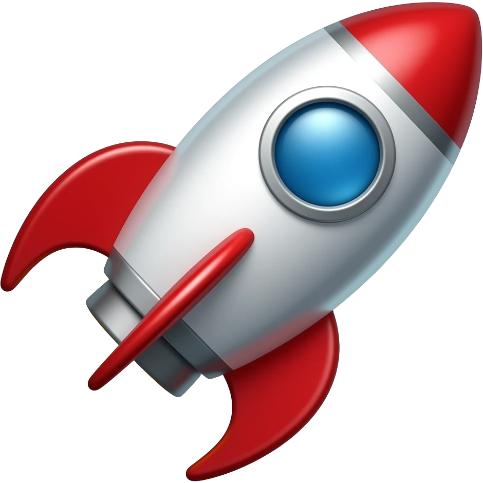 Rocket ship in the space emoji