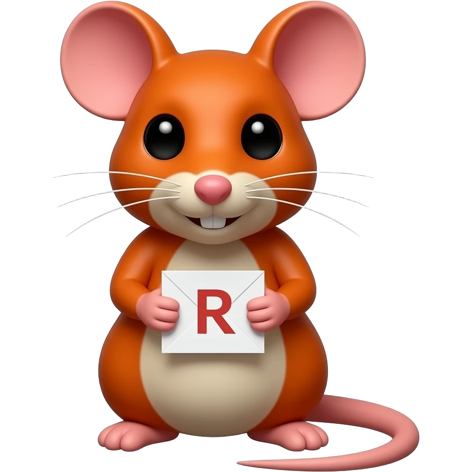 Red rat letter r emoji