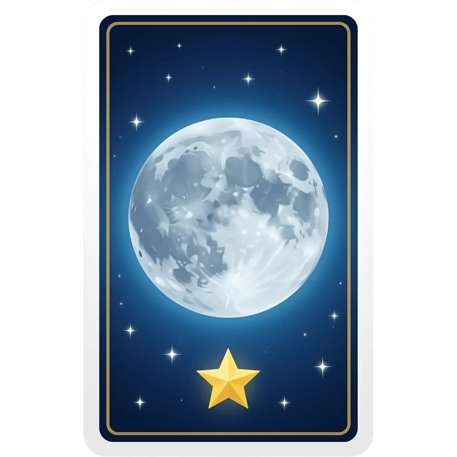 card in tarot style with the moon and the star emoji