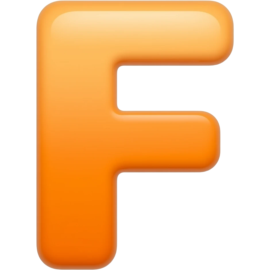 letter F (ORANGE) emoji