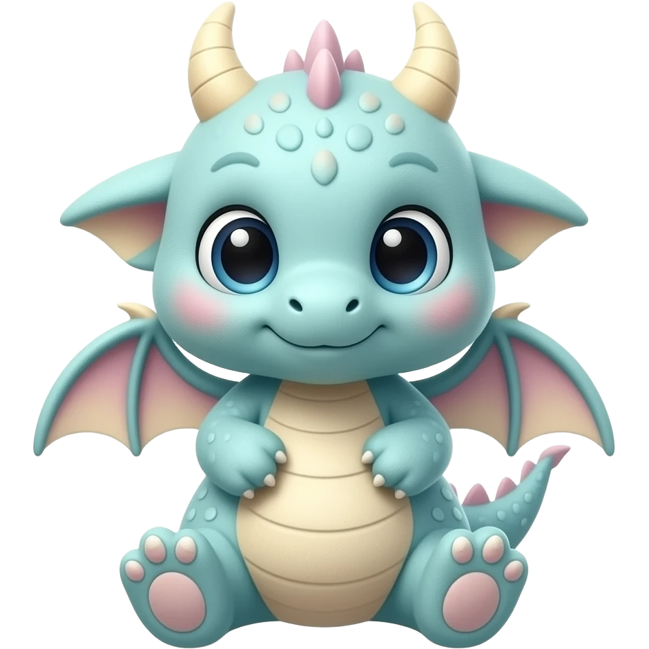 Create a super cute stuffed kawaii Animal which Looks Like a Dragon emoji
