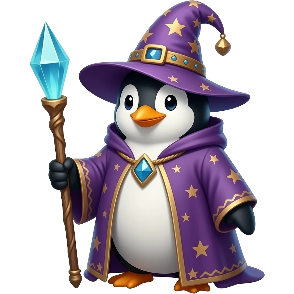 Penguin Wizard emoji