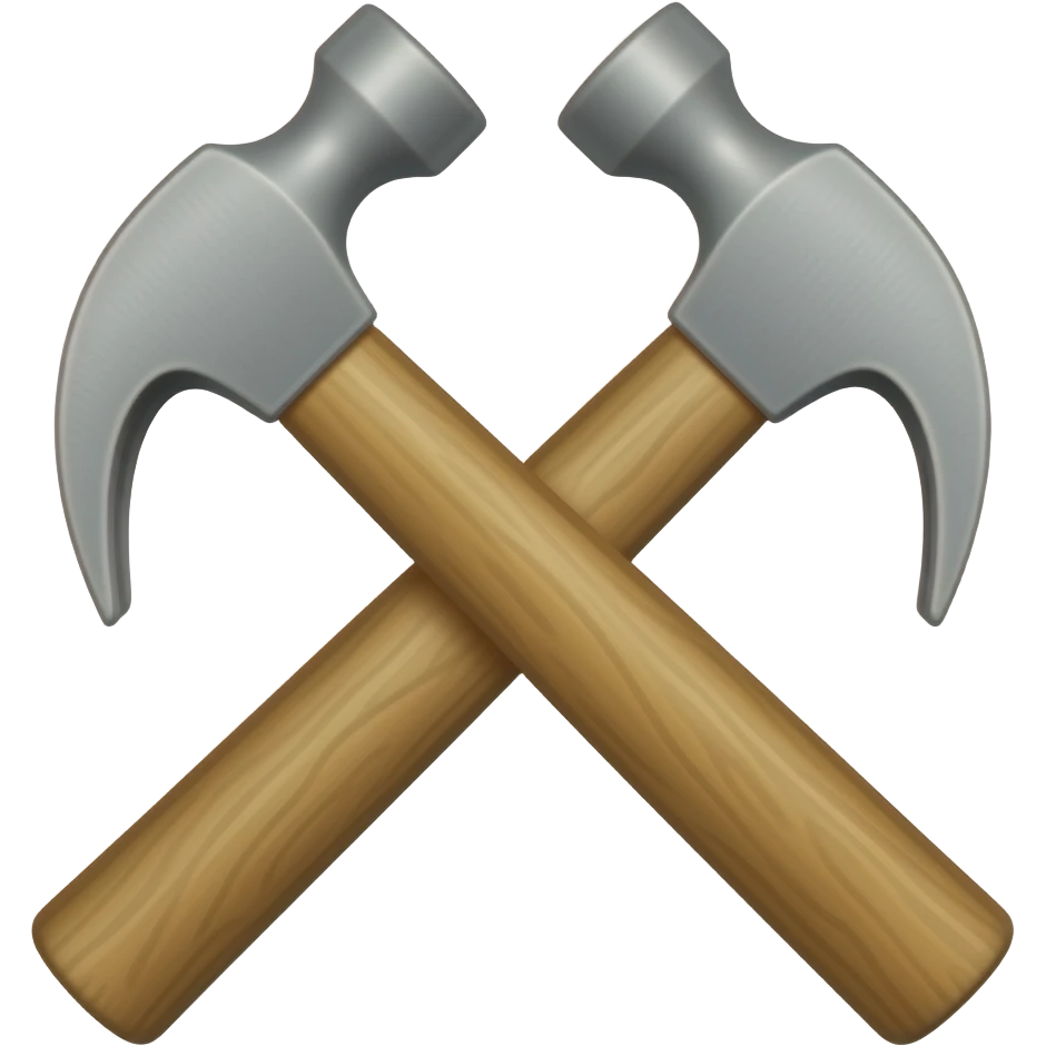 Two crossed hammers. emoji