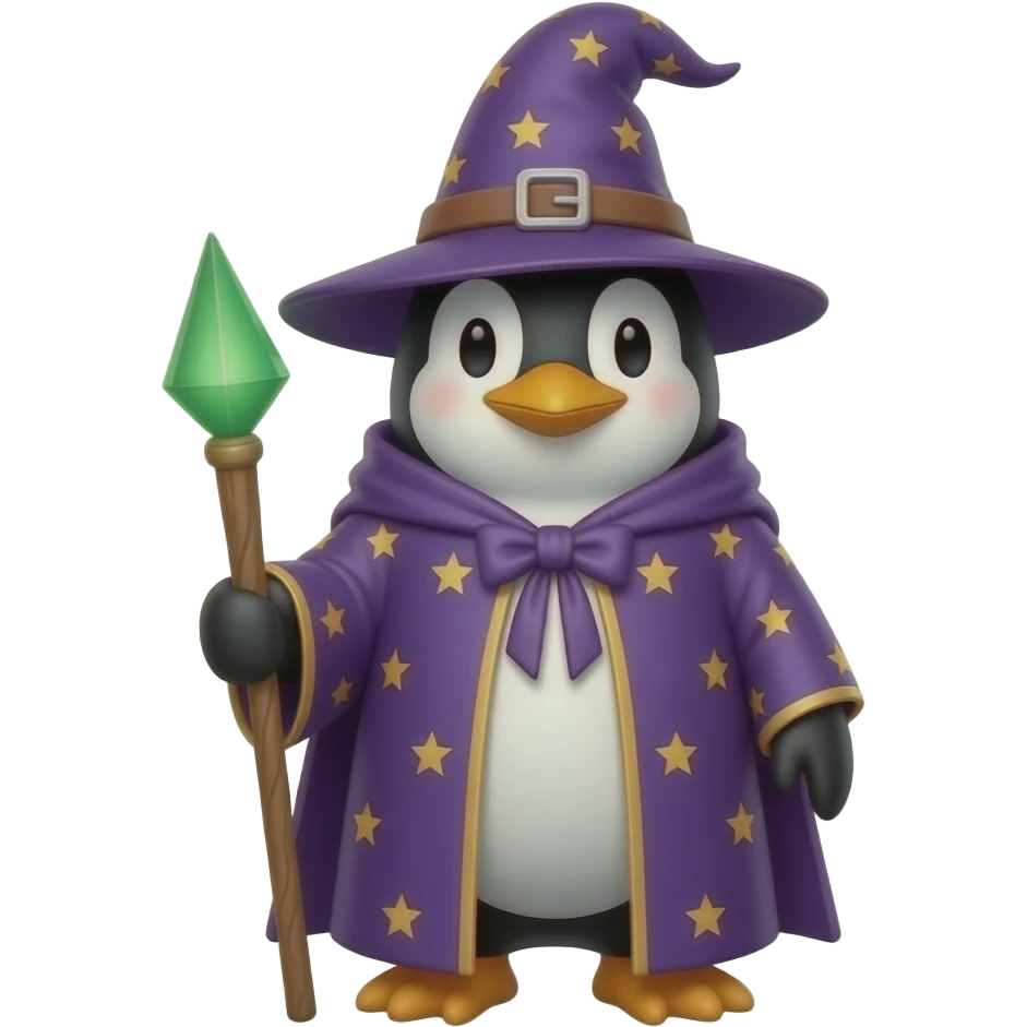 Penguin Wizard emoji
