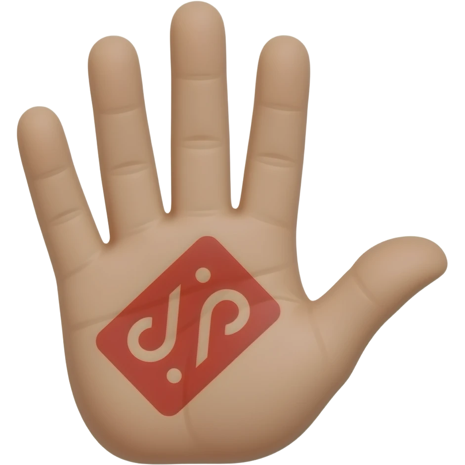 Red hand but like a red print emoji
