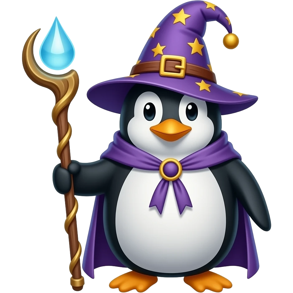 Penguin Wizard emoji
