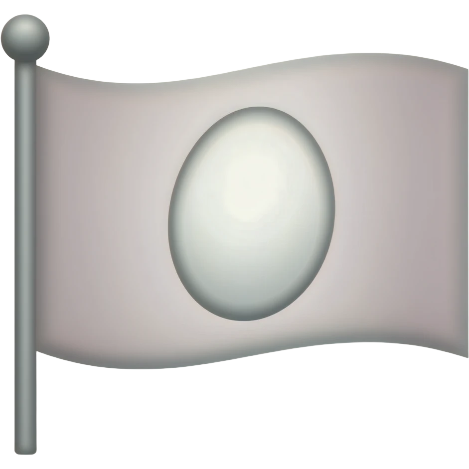 White flag with ovoid on it emoji