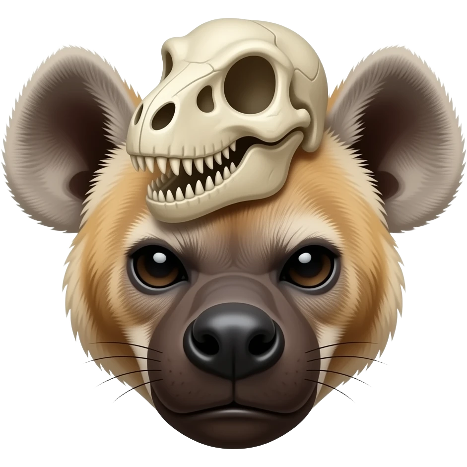 Голова гиены злая с черепом динозавра сверху emoji