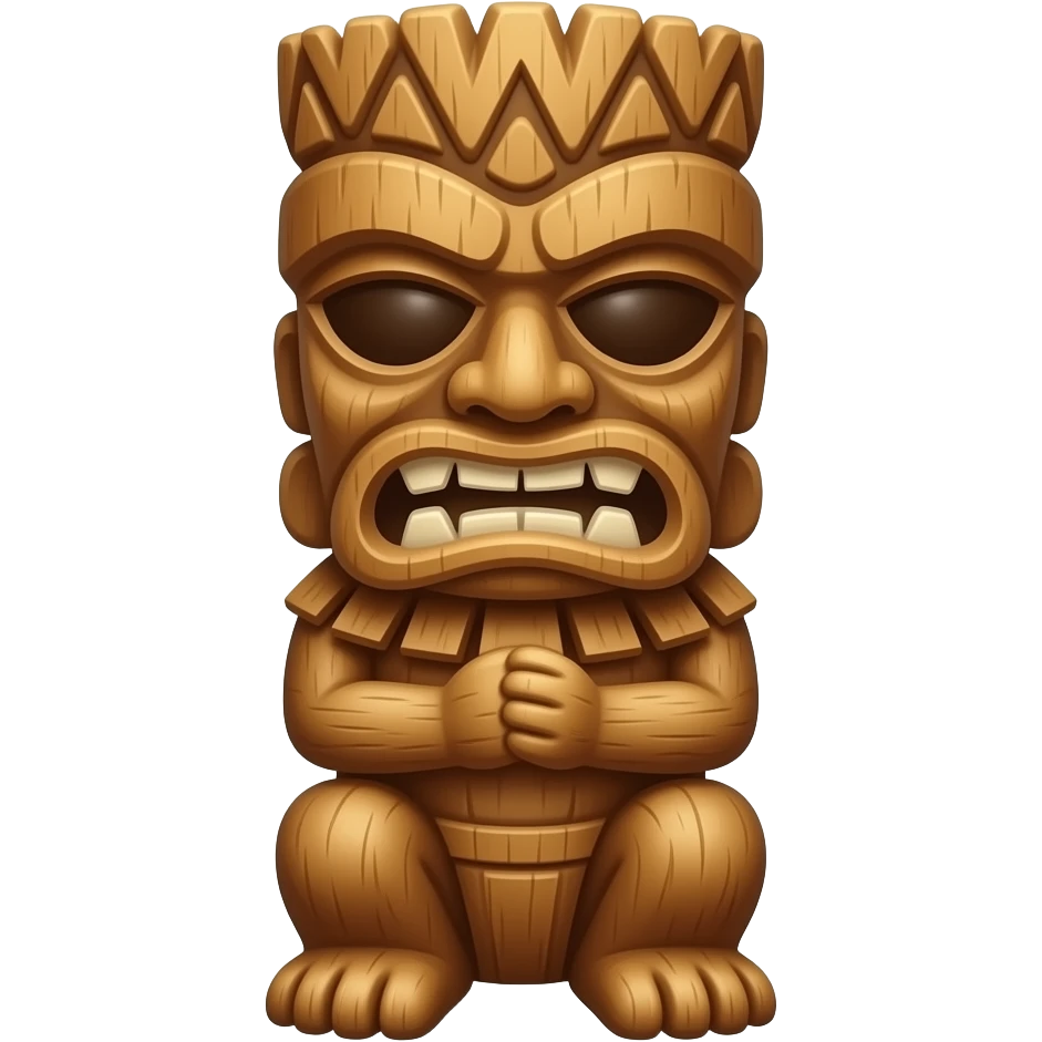 tiki wood statue emoji