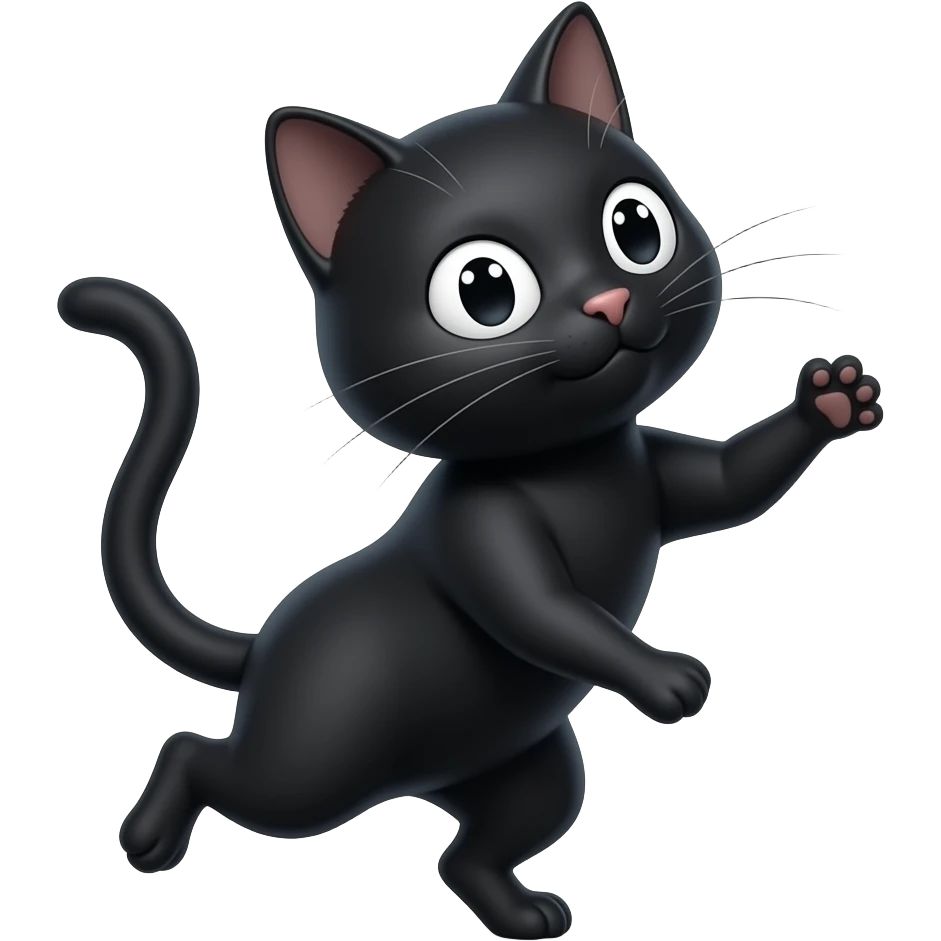 A black cat which is dancing emoji
