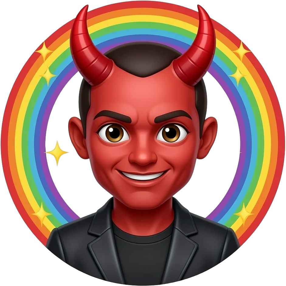 rainbow sparkle devil emoji