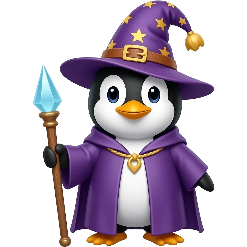 Penguin Wizard emoji