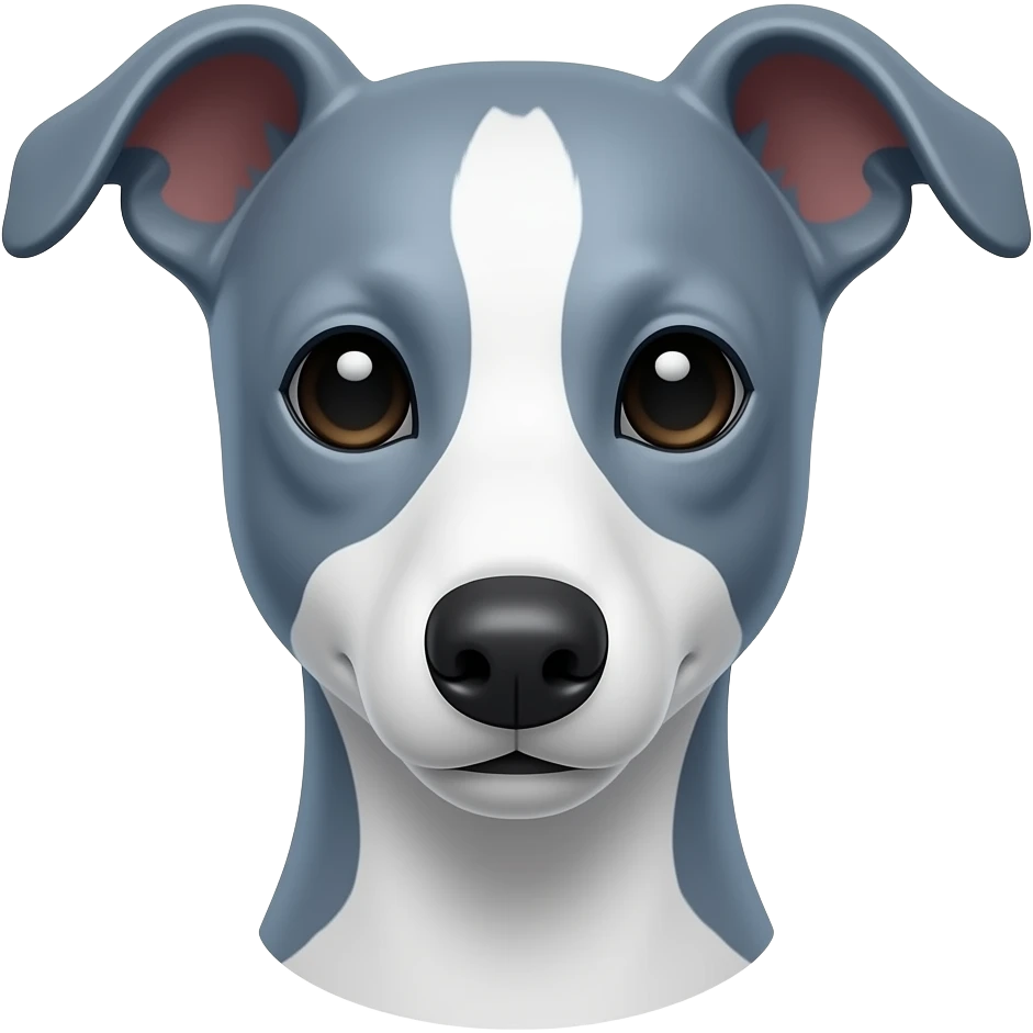 white and blue greyhound head emoji