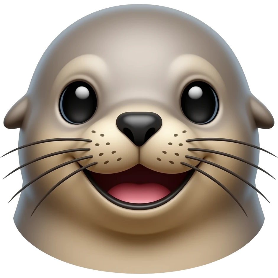 sealion face big smiling emoji
