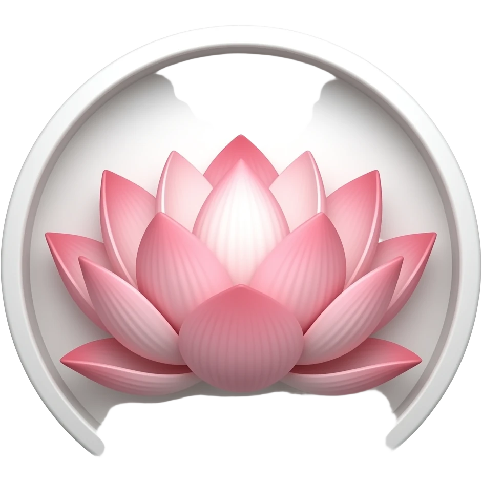 lotus flower 3d facing up in round circle wall art emoji