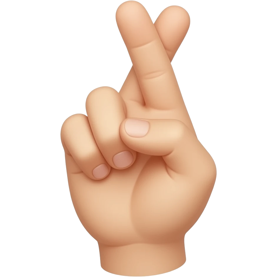 Los dos dedos del centro has que se crusen entre si dejando los de a la par libre formando una w emoji