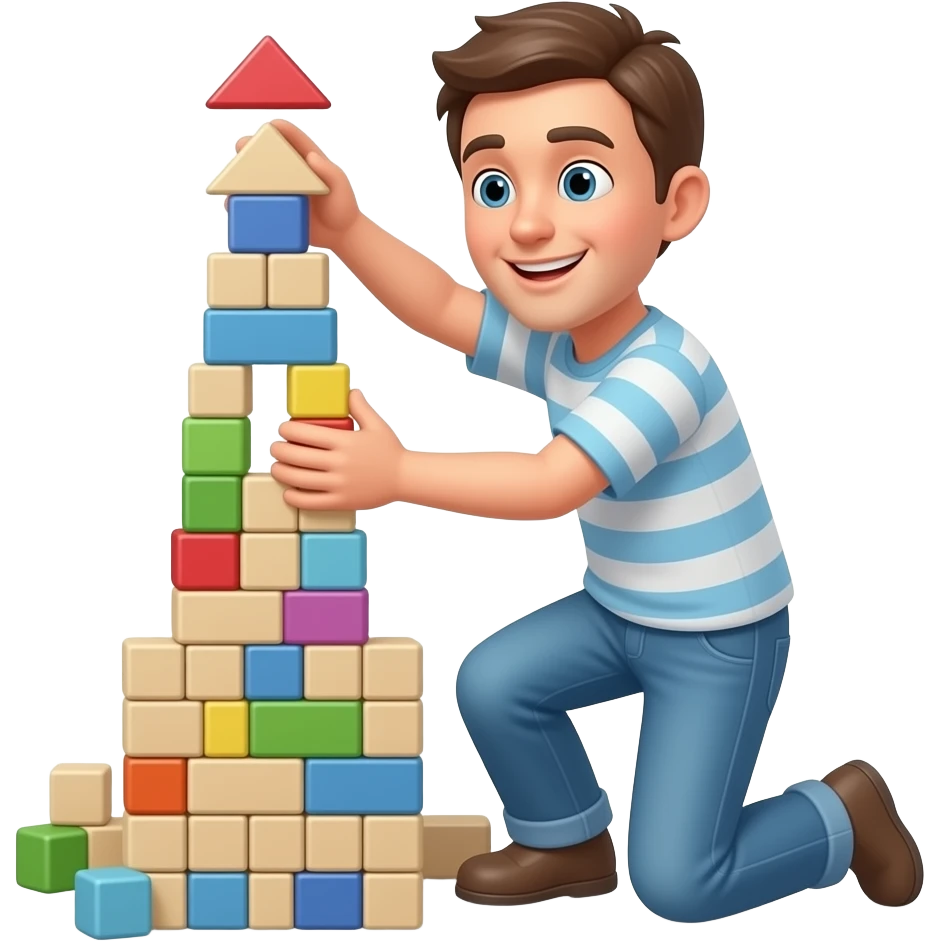 building tower with blocks emoji