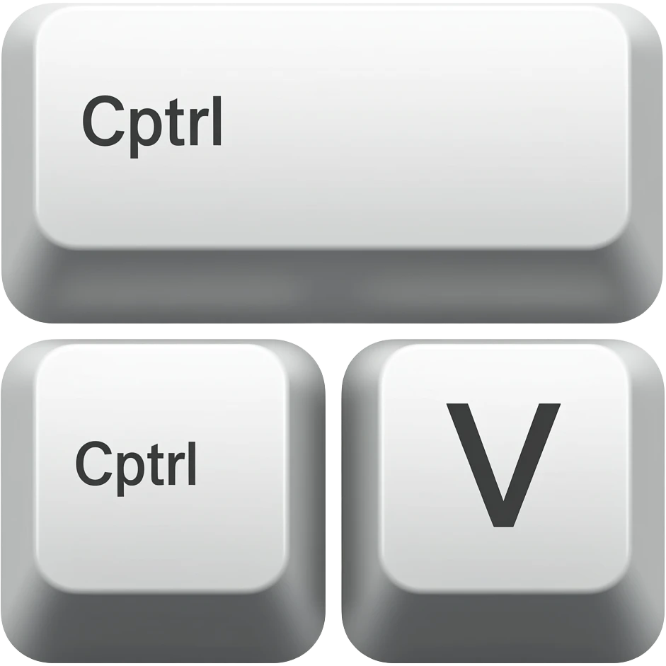 "CTRL" and "V" keys from keyboard together emoji