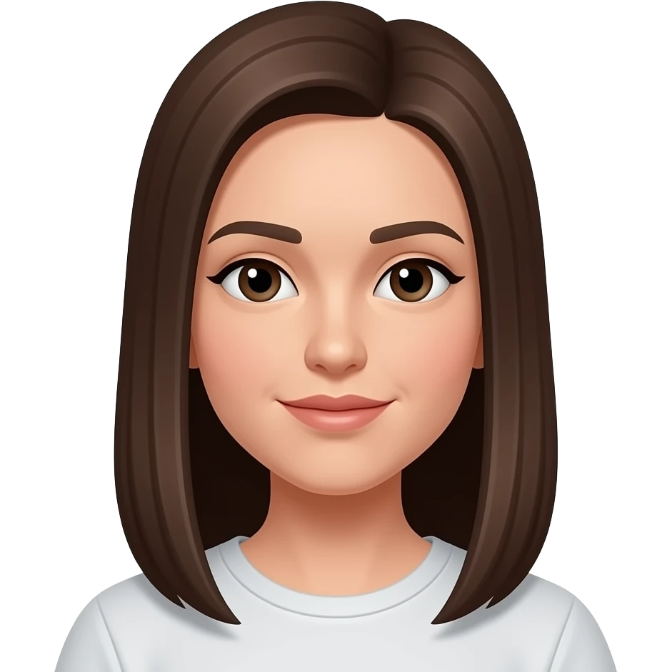 Коричневые прямые волосы светлая кожа emoji