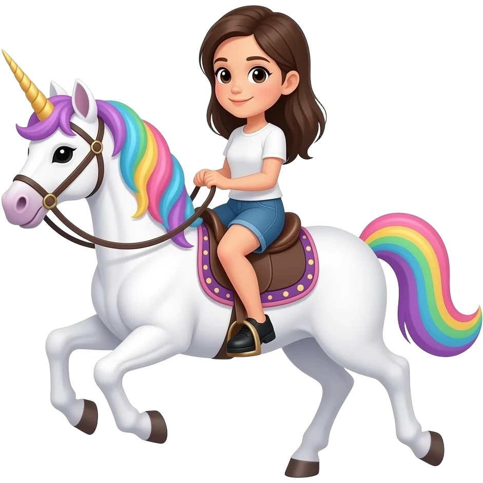 girl riding a unicorn emoji