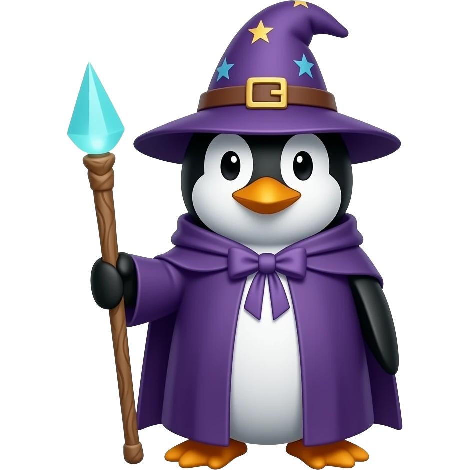 Penguin Wizard emoji