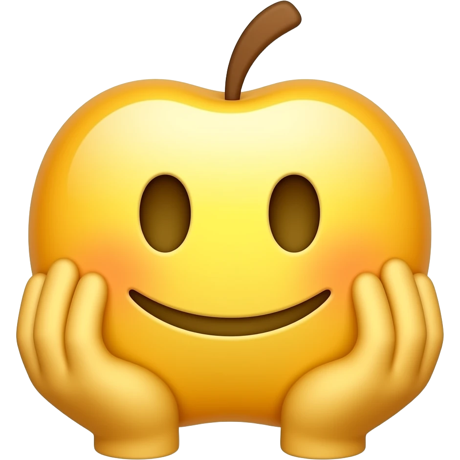 both hands under the chin looking innocent and make it a basic yellow less creepey and more like the apple phone no bodie less human like  one emoji emoji