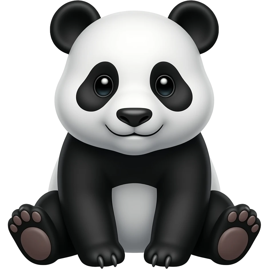 Panda bear sit on fours emoji