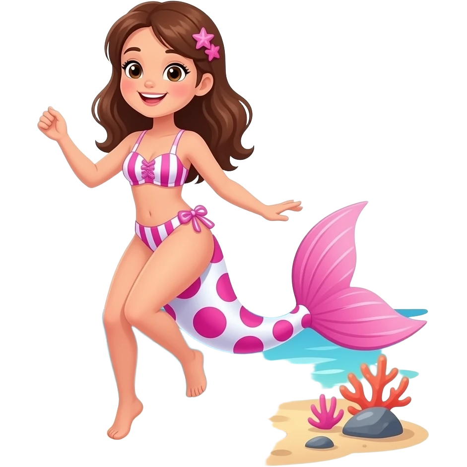 Wears a towel sauna swimsuit pink stripes mermaid tail photo in the stone age sunset beach A pink Mrs girl dancing pink caveman hawaiian wears a pink white Brown hair and pink dots in white gradient swimsuit white dots and pink big dots and white pink gradient corals and starbucks one piece swimsuit emoji