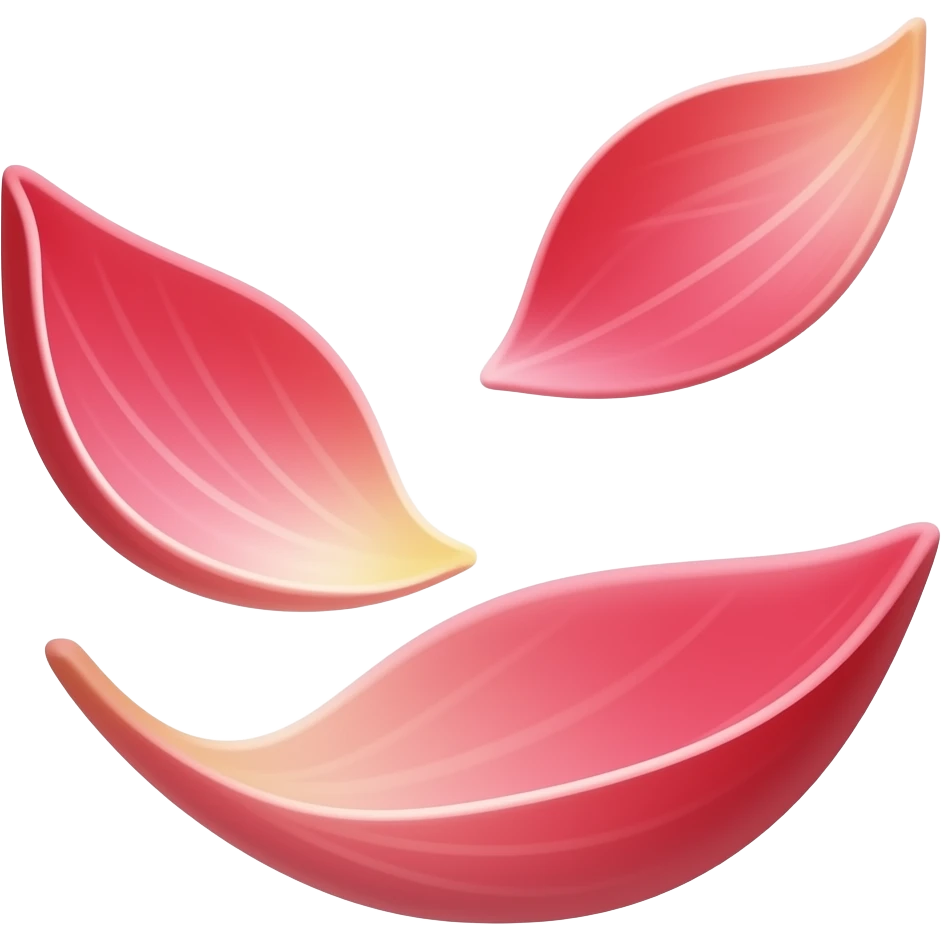 three falling crimson petals emoji