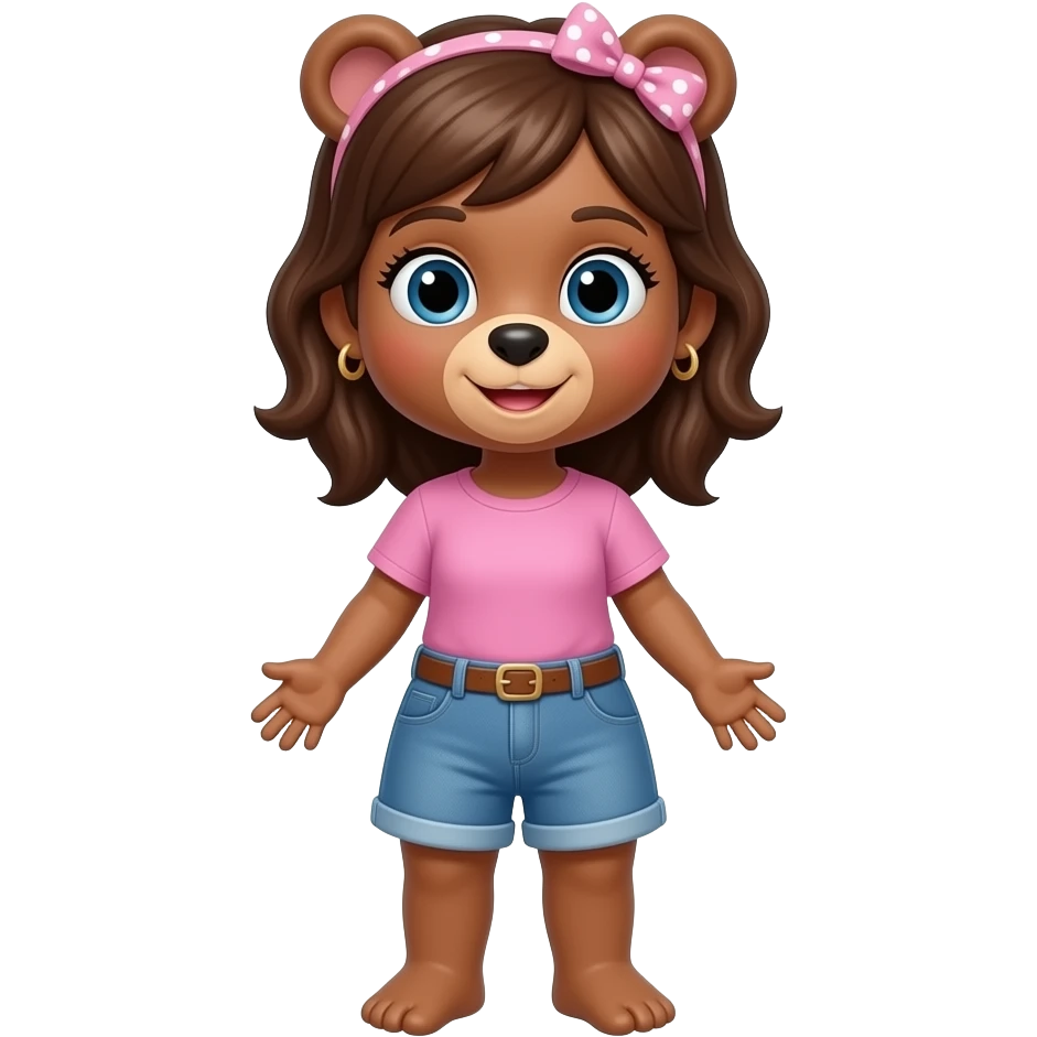 A girl bear saying anyways emoji