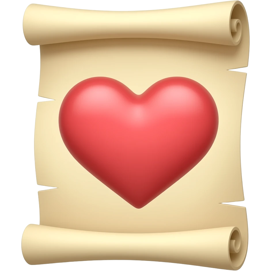 a mind and a heart with a scroll emoji