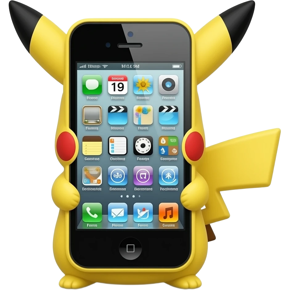 2nd generation iPod Touch realist and standing up add yellow pikacho case emoji